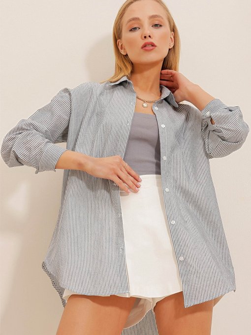 Сорочка повсякденна Trend Alacati Stili модель ALC-X10232/Lacivert Фото