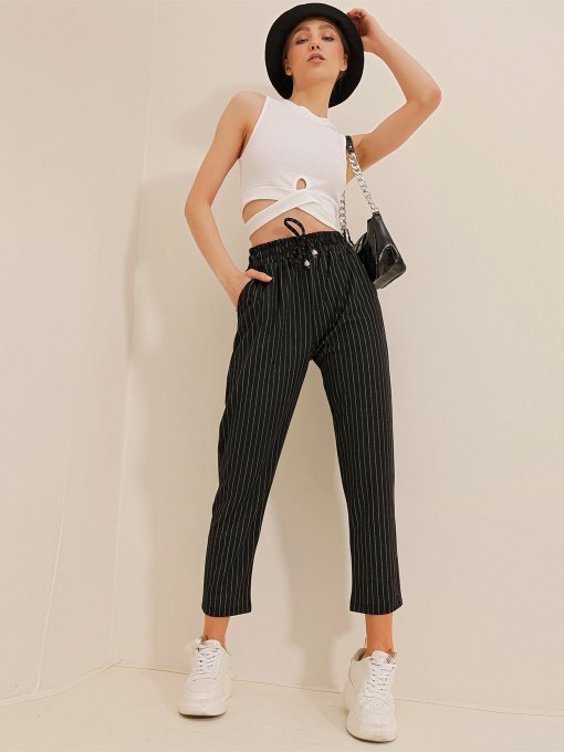 Повседневные штаны Trend Alacati Stili модель ALC-X10430/Siyah Фото