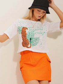 Футболка Trend Alacati Stili модель ALC-X10617/Beyaz Фото