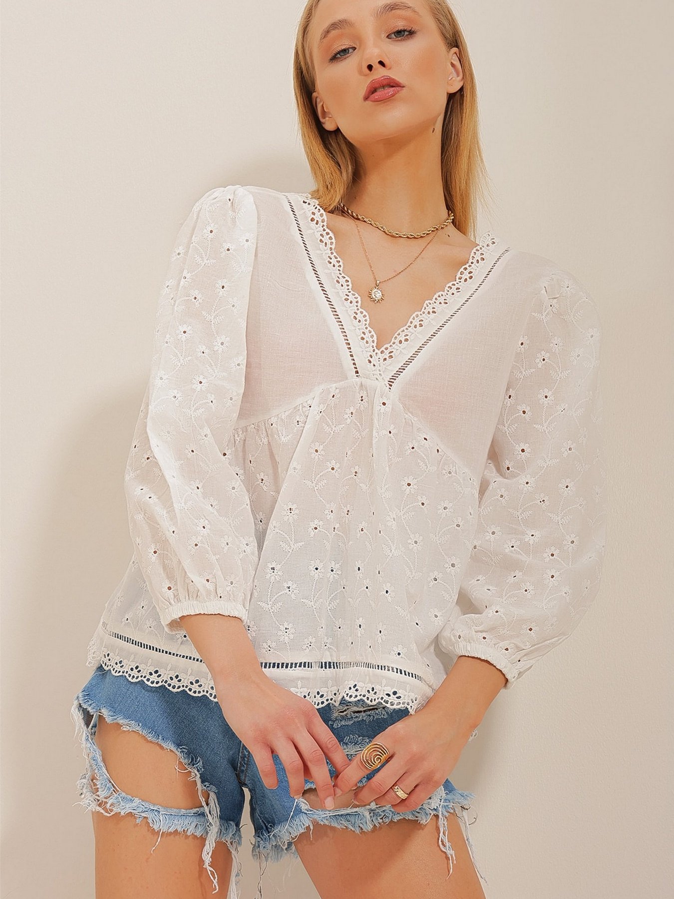 Блуза Trend Alacati Stili модель ALC-X10629/Beyaz Фото