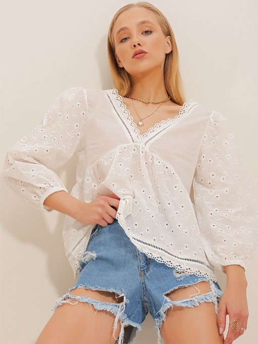 Блуза Trend Alacati Stili модель ALC-X10629/Beyaz Фото