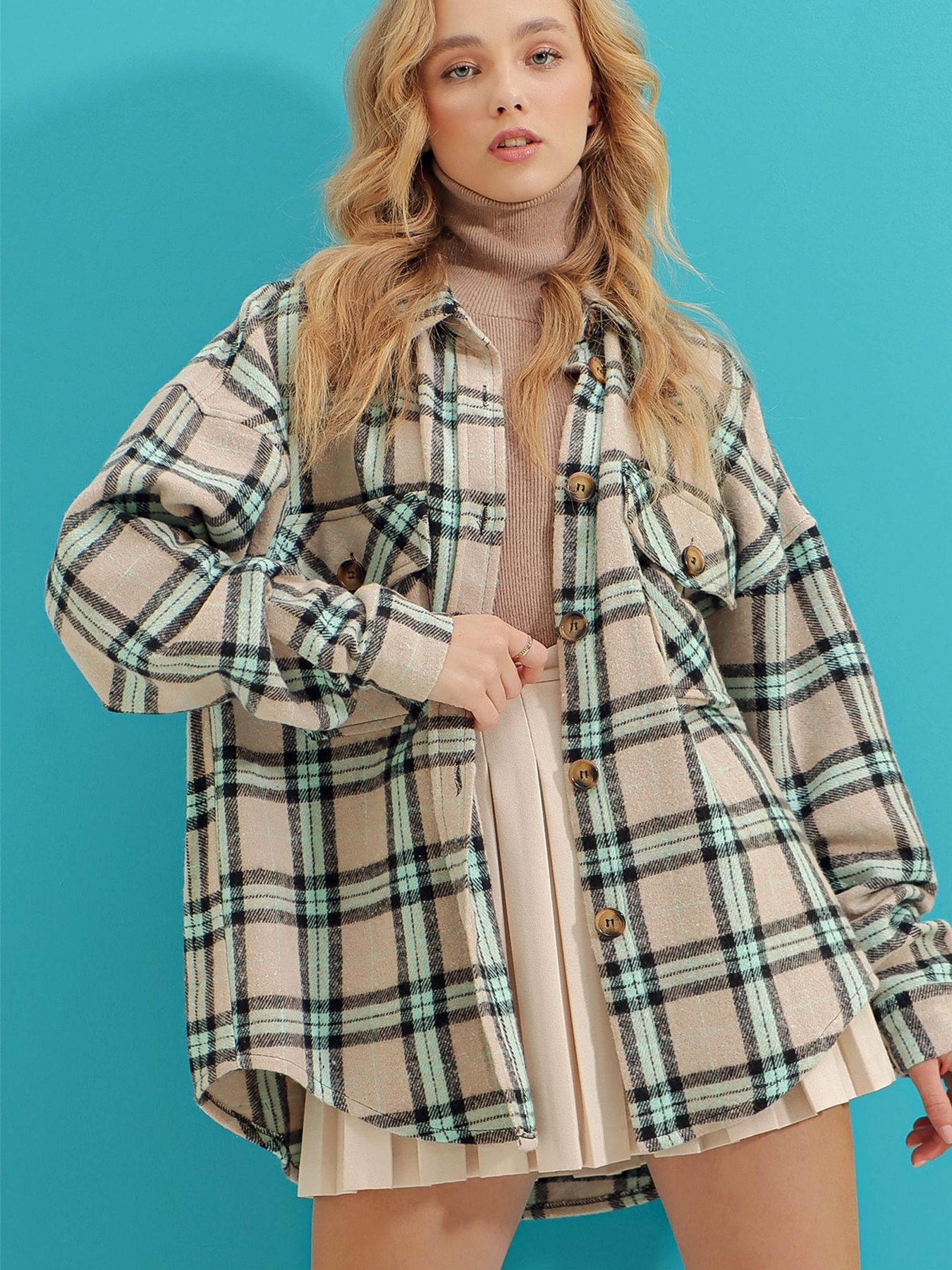 Рубашка повседневная Trend Alacati Stili модель ALC-X7142/KOYU BEJ Фото