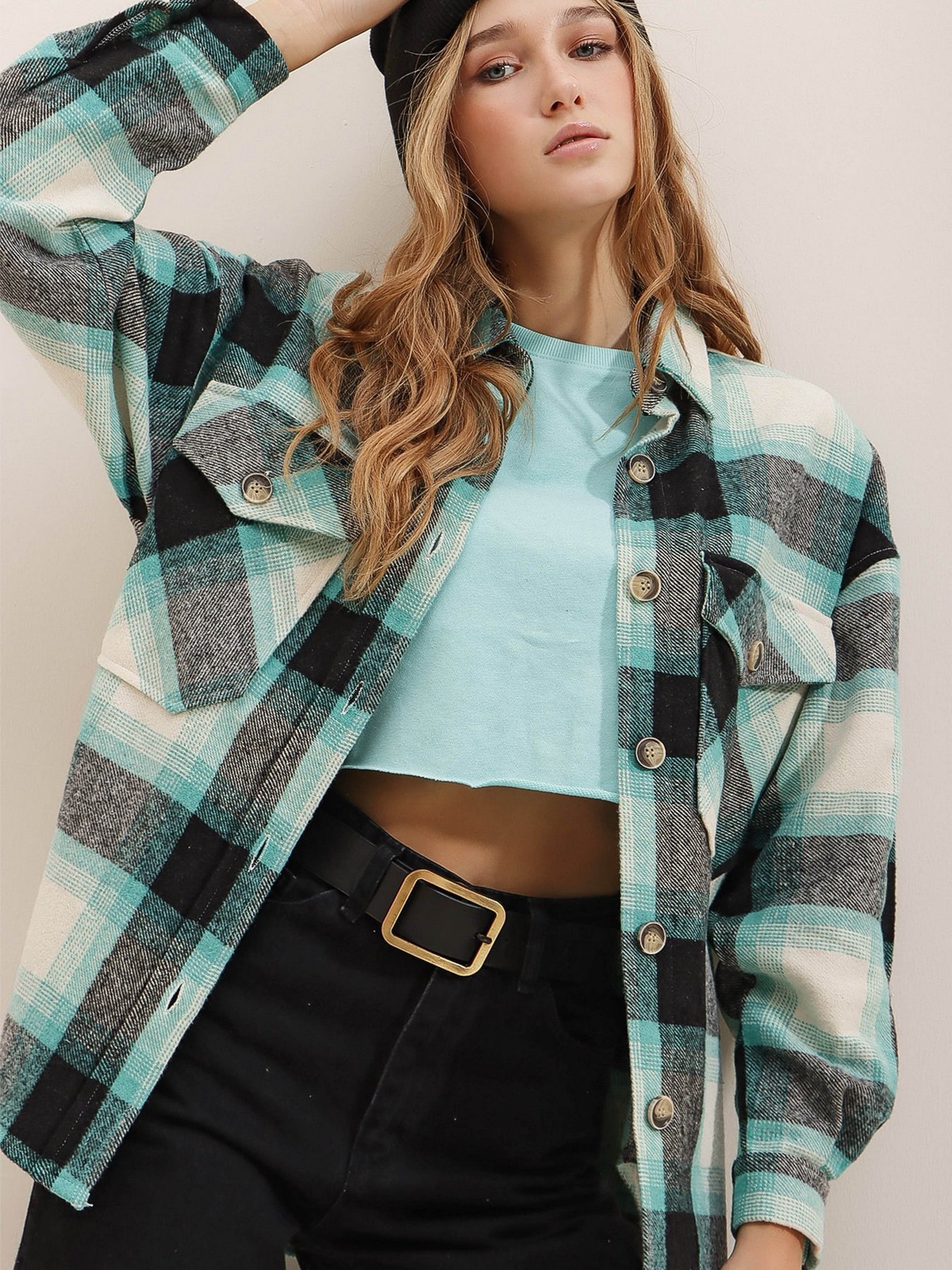 Рубашка Trend Alacati Stili модель ALC-X7142/MINT Фото