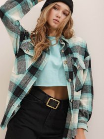 Рубашка повседневная Trend Alacati Stili модель ALC-X7142/MINT Фото