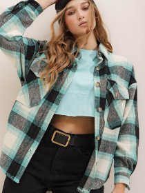 Рубашка повседневная Trend Alacati Stili модель ALC-X7142/MINT Фото