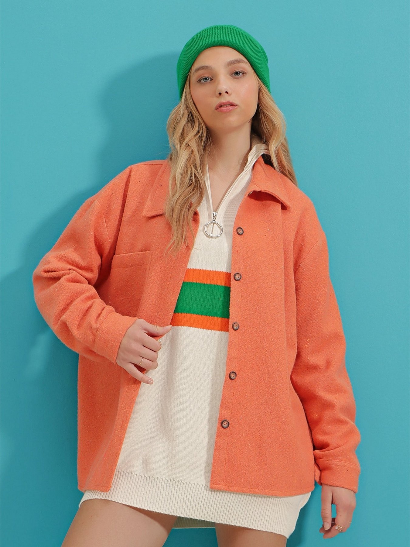 Рубашка Trend Alacati Stili модель ALC-X7264/TURUNCU Фото