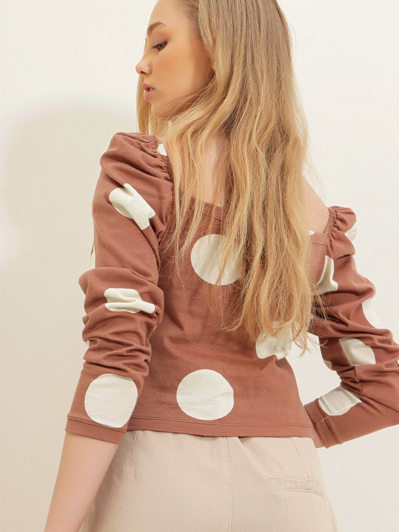 Лонгслів Trend Alacati Stili модель ALC-X7319/KAHVERENGI Фото