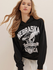 Худи Trend Alacati Stili модель ALC-X7441/SIYAH Фото