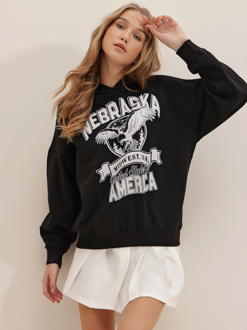 Худі Trend Alacati Stili Модель ALC-X7441/SIYAH Фото