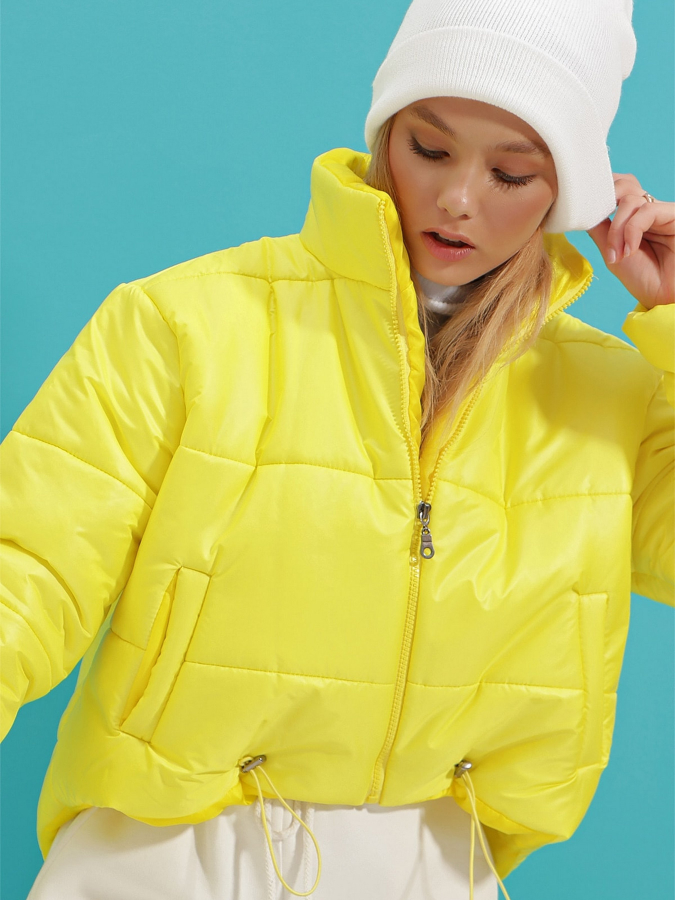 Демісезонна куртка Trend Alacati Stili модель ALC-X7684/ACIK SARI Демісезонна куртка Trend Alacati Stili модель ALC-X7684/ACIK SARI Фото