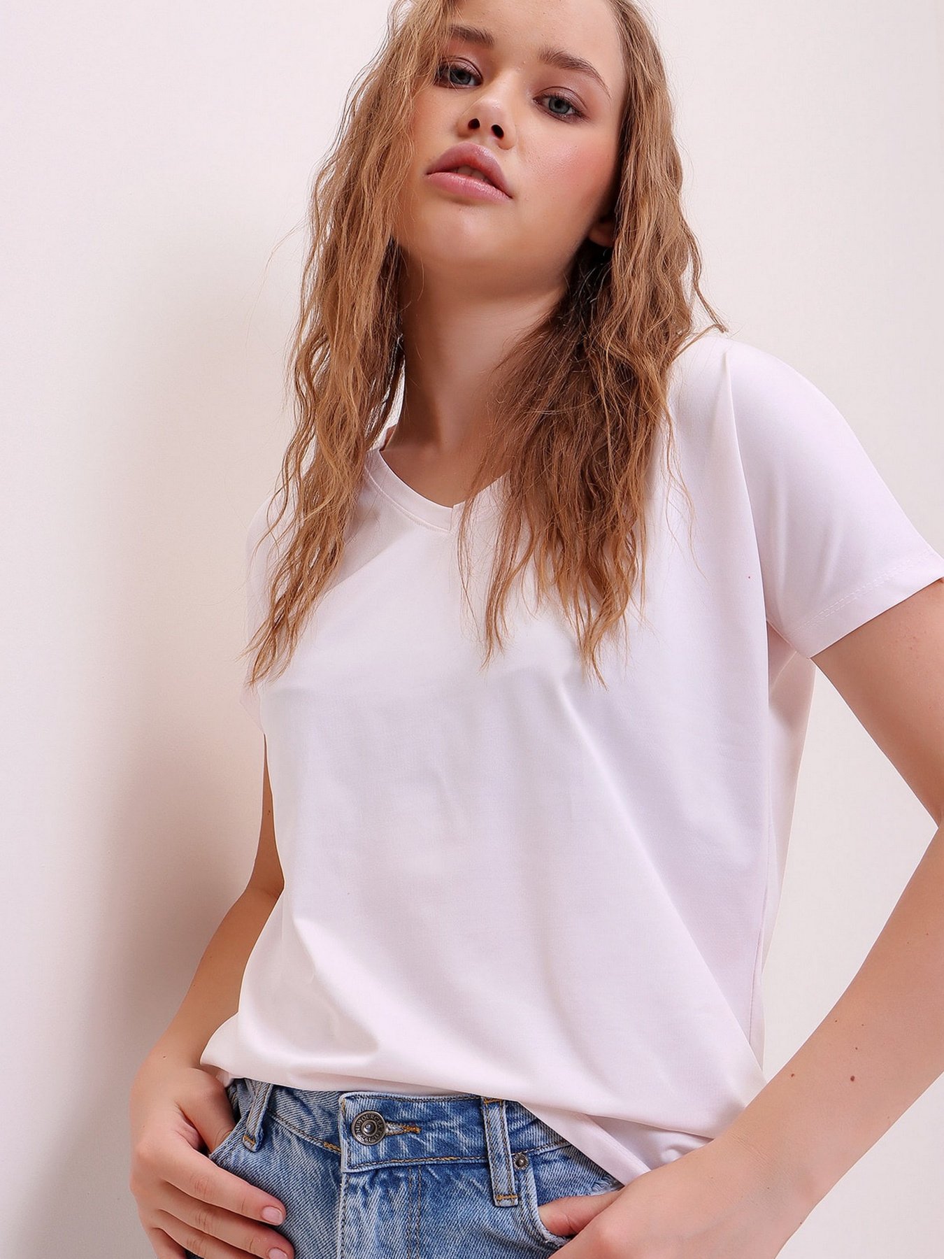 Футболка Trend Alacati Stili модель ALC-1045-A/Seker Pembe Фото