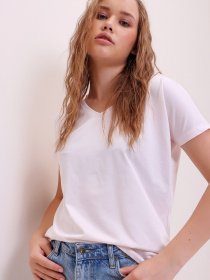 Футболка Trend Alacati Stili модель ALC-1045-A/Seker Pembe Фото