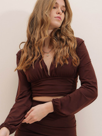 Блуза Trend Alacati Stili модель ALC-X7745/KAHVERENGI Фото