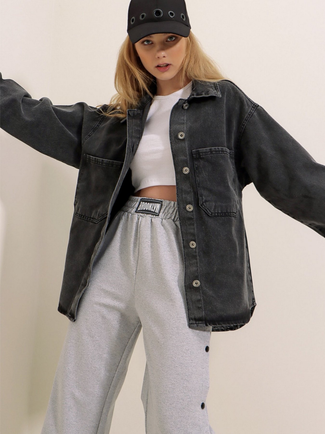 Джинсовая куртка Trend Alacati Stili модель ALC-X8152/ANTRASIT Фото