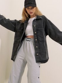 Джинсовая куртка Trend Alacati Stili модель ALC-X8152/ANTRASIT Фото