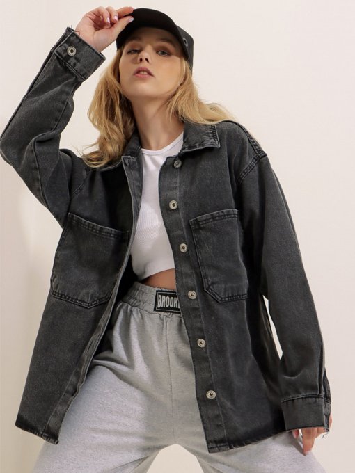 Джинсова куртка Trend Alacati Stili Модель ALC-X8152/ANTRASIT Фото