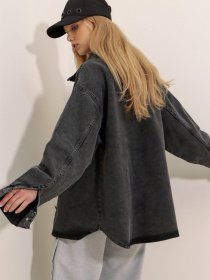 Джинсова куртка Trend Alacati Stili модель ALC-X8152/ANTRASIT Фото