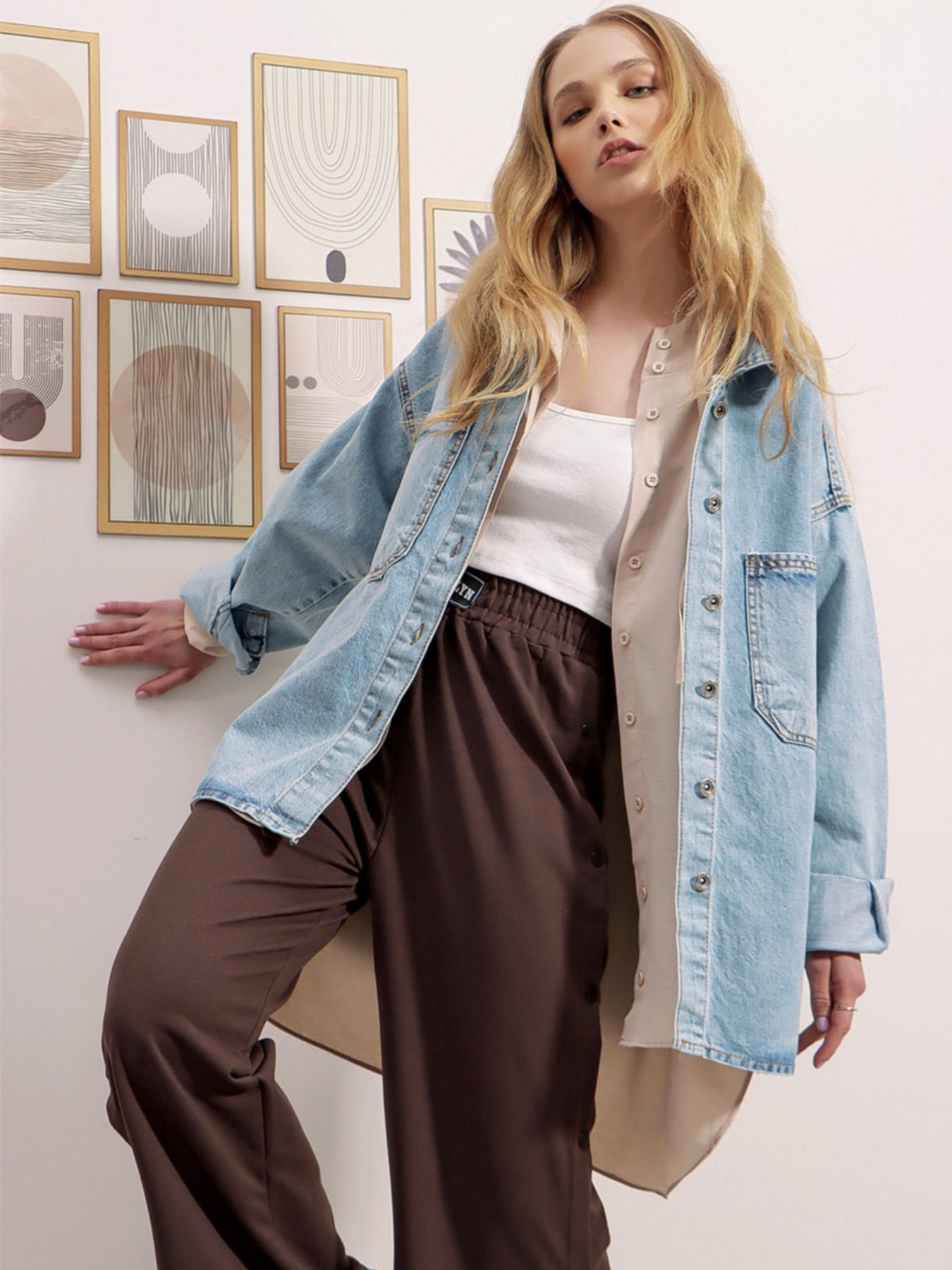 Джинсовая куртка Trend Alacati Stili модель ALC-X8152/BUZ MAVI Фото