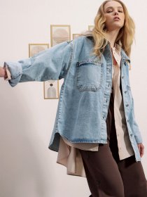 Джинсовая куртка Trend Alacati Stili модель ALC-X8152/BUZ MAVI Фото