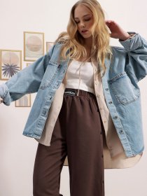 Джинсовая куртка Trend Alacati Stili модель ALC-X8152/BUZ MAVI Фото