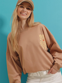 Свитшот Trend Alacati Stili модель ALC-X8964/BISKUVI Фото