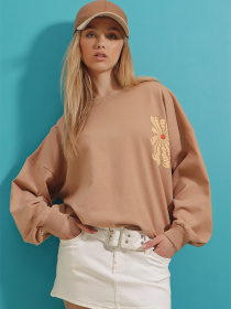 Свитшот Trend Alacati Stili модель ALC-X8964/BISKUVI Фото