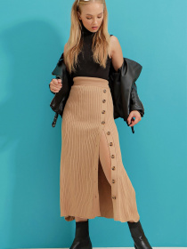 Юбка миди Trend Alacati Stili модель ALC-X9246/BISKUVI Фото