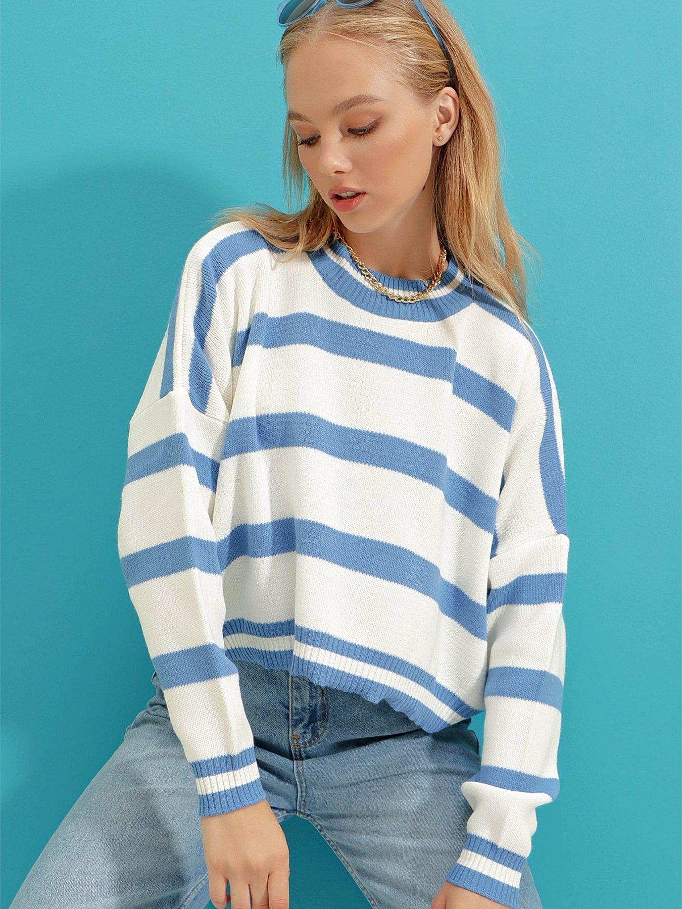 Джемпер Trend Alacati Stili модель ALC-X9277/MAVI Фото