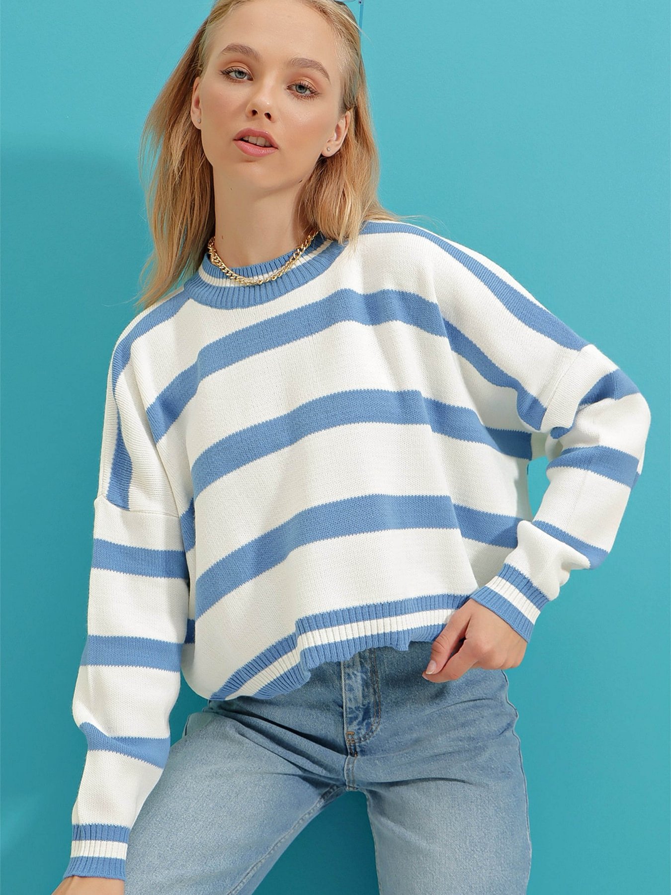 Джемпер Trend Alacati Stili модель ALC-X9277/MAVI Фото