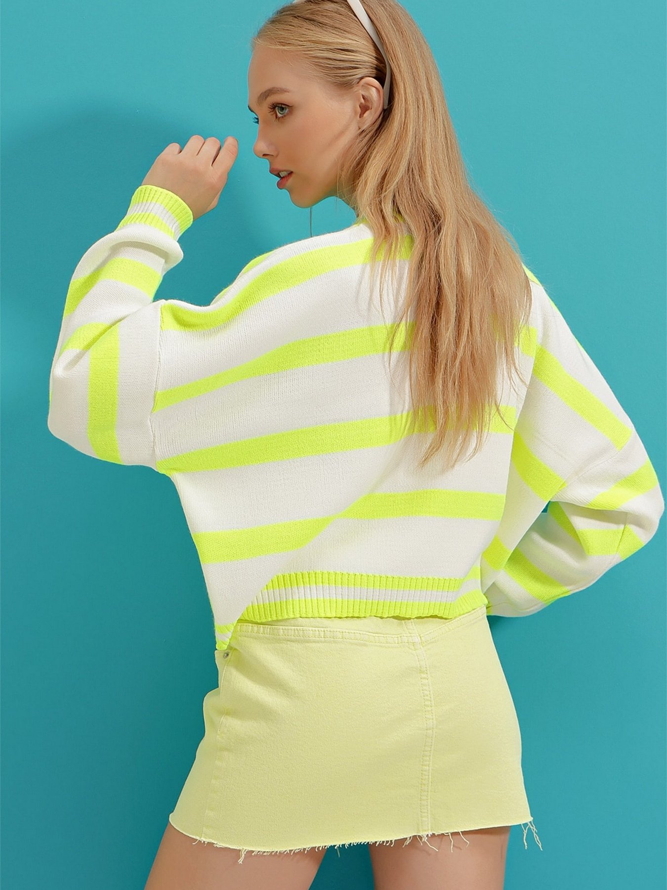 Джемпер Trend Alacati Stili модель ALC-X9277/NEON YESILI Фото