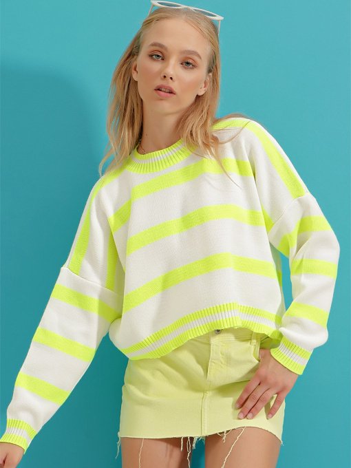 Джемпер Trend Alacati Stili Модель ALC-X9277/NEON YESILI Фото