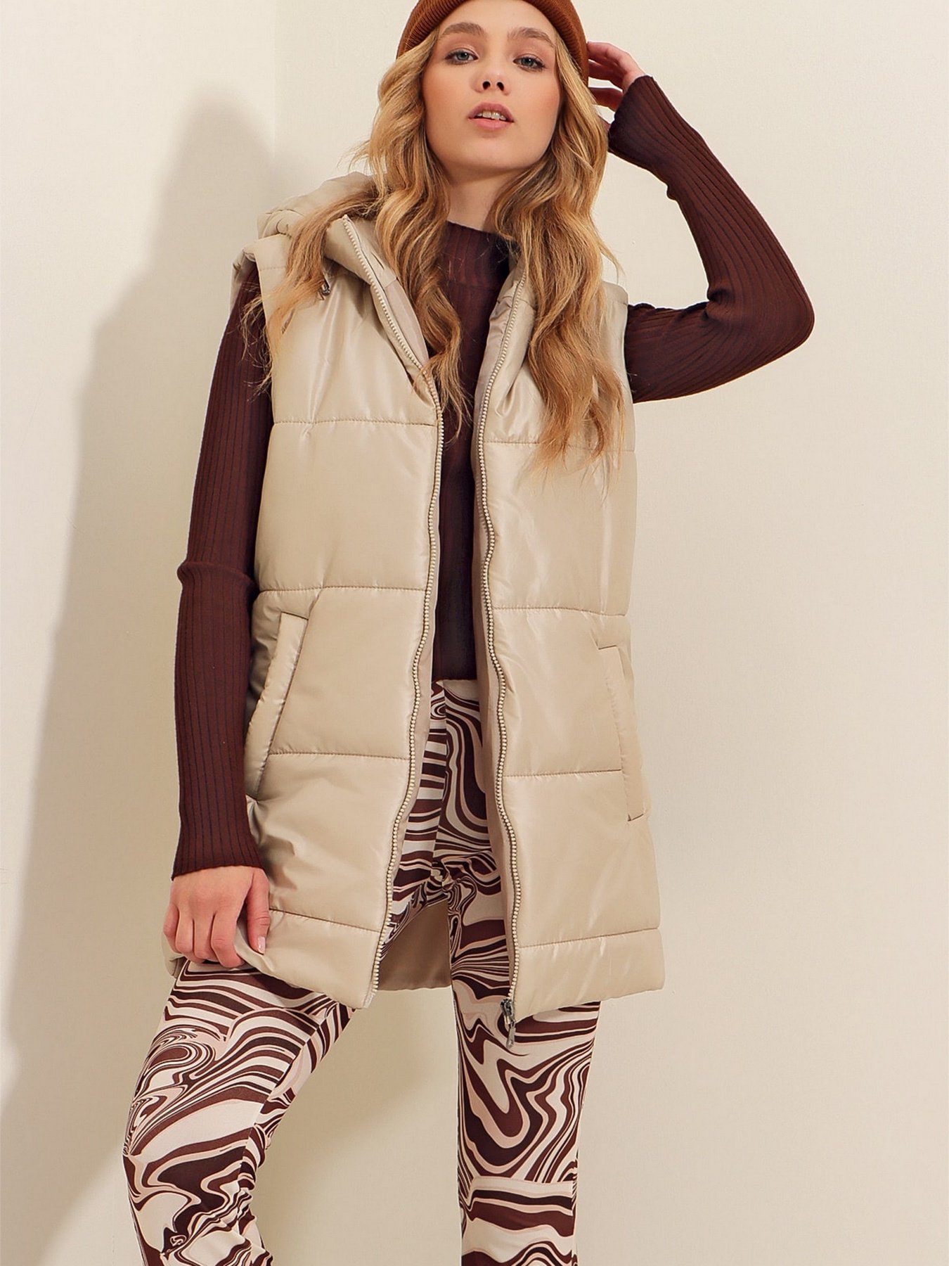 Жилет с утеплителем Trend Alacati Stili модель ALC-X9455/BEJ Фото