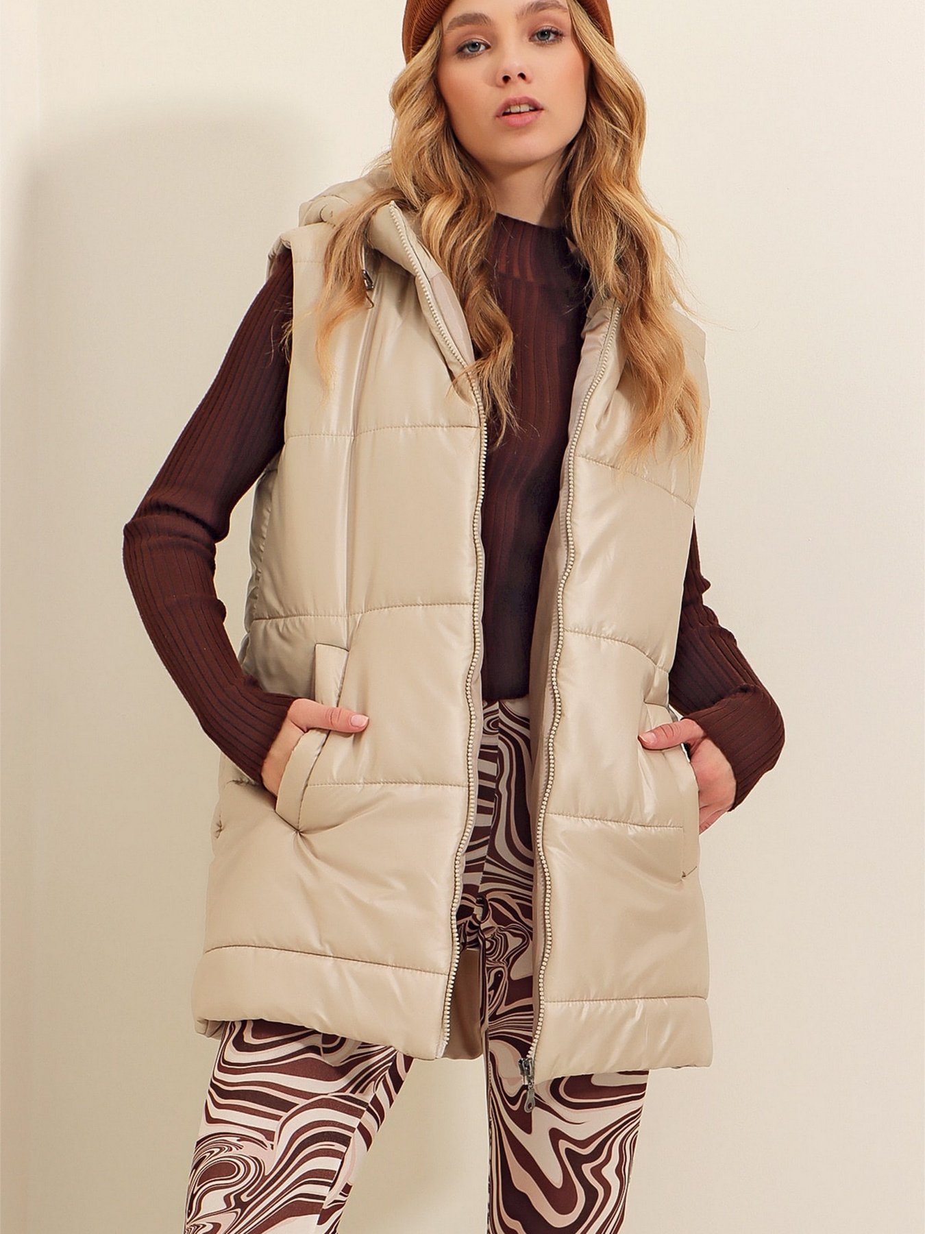 Жилет с утеплителем Trend Alacati Stili модель ALC-X9455/BEJ Фото