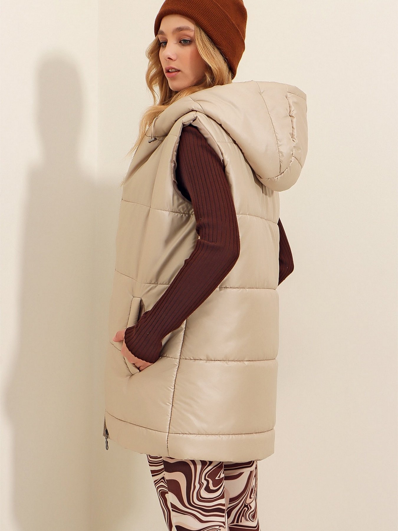 Утепленный жилет Trend Alacati Stili модель ALC-X9455/BEJ Фото