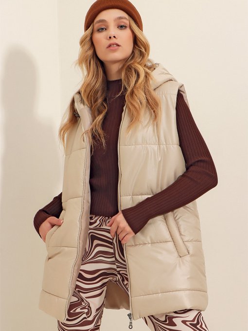 Утепленный жилет Trend Alacati Stili модель ALC-X9455/BEJ Фото