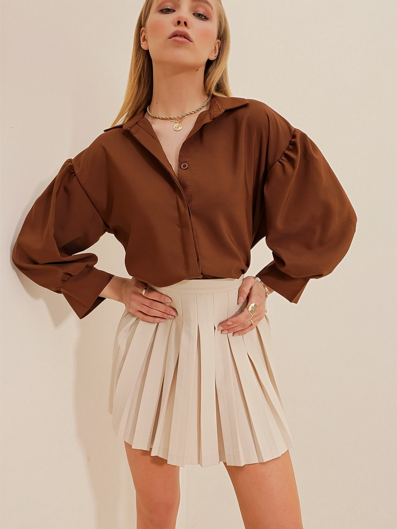 Блуза Trend Alacati Stili модель ALC-X9654/KAHVERENGI Фото