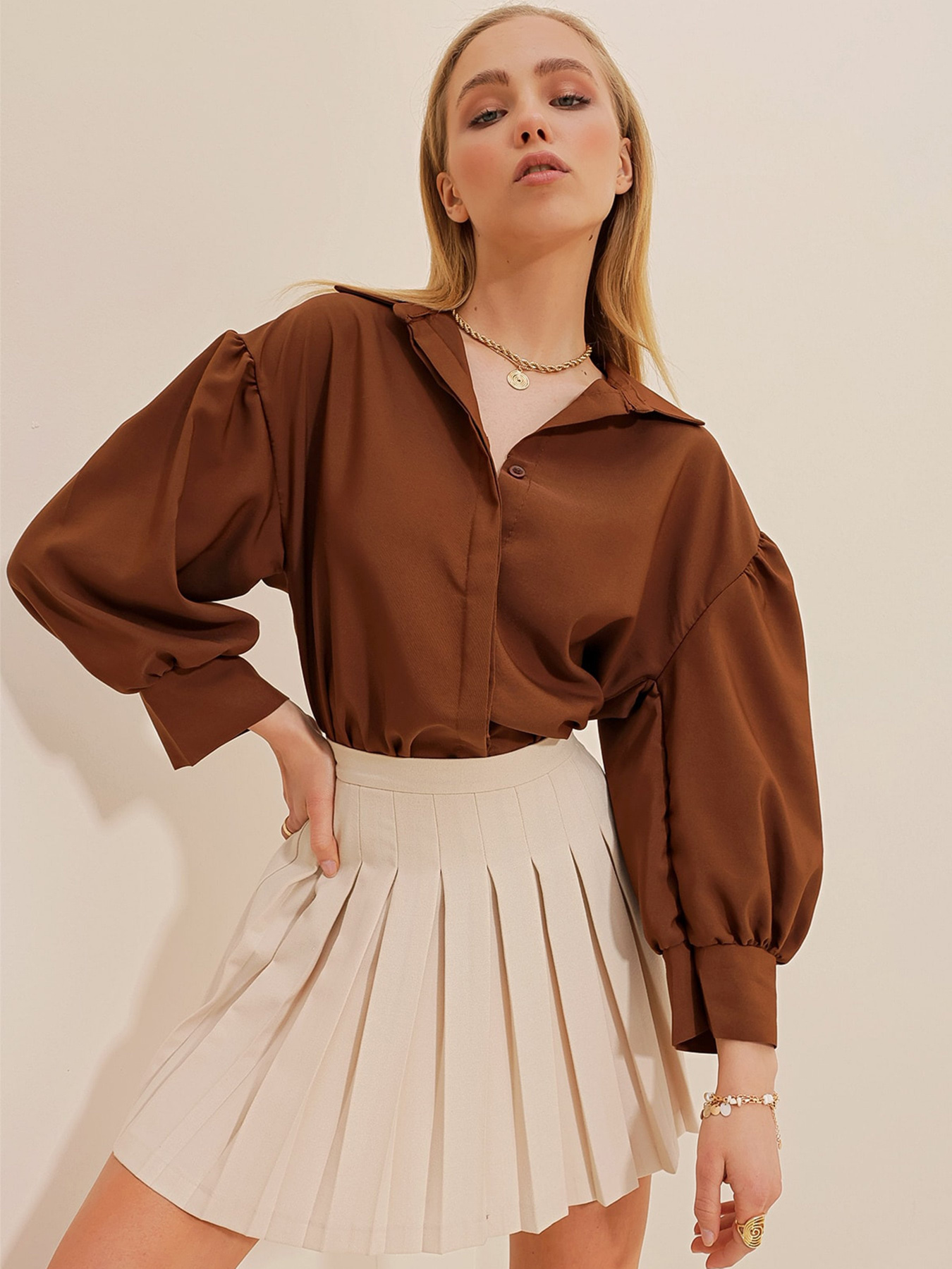 Блуза Trend Alacati Stili модель ALC-X9654/KAHVERENGI Фото