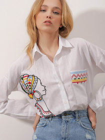 Рубашка Trend Alacati Stili модель ALC-X9830/BEYAZ Фото