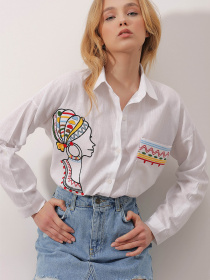 Рубашка Trend Alacati Stili модель ALC-X9830/BEYAZ Фото