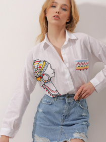 Рубашка повседневная Trend Alacati Stili модель ALC-X9830/BEYAZ Рубашка повседневная Trend Alacati Stili модель ALC-X9830/BEYAZ Фото