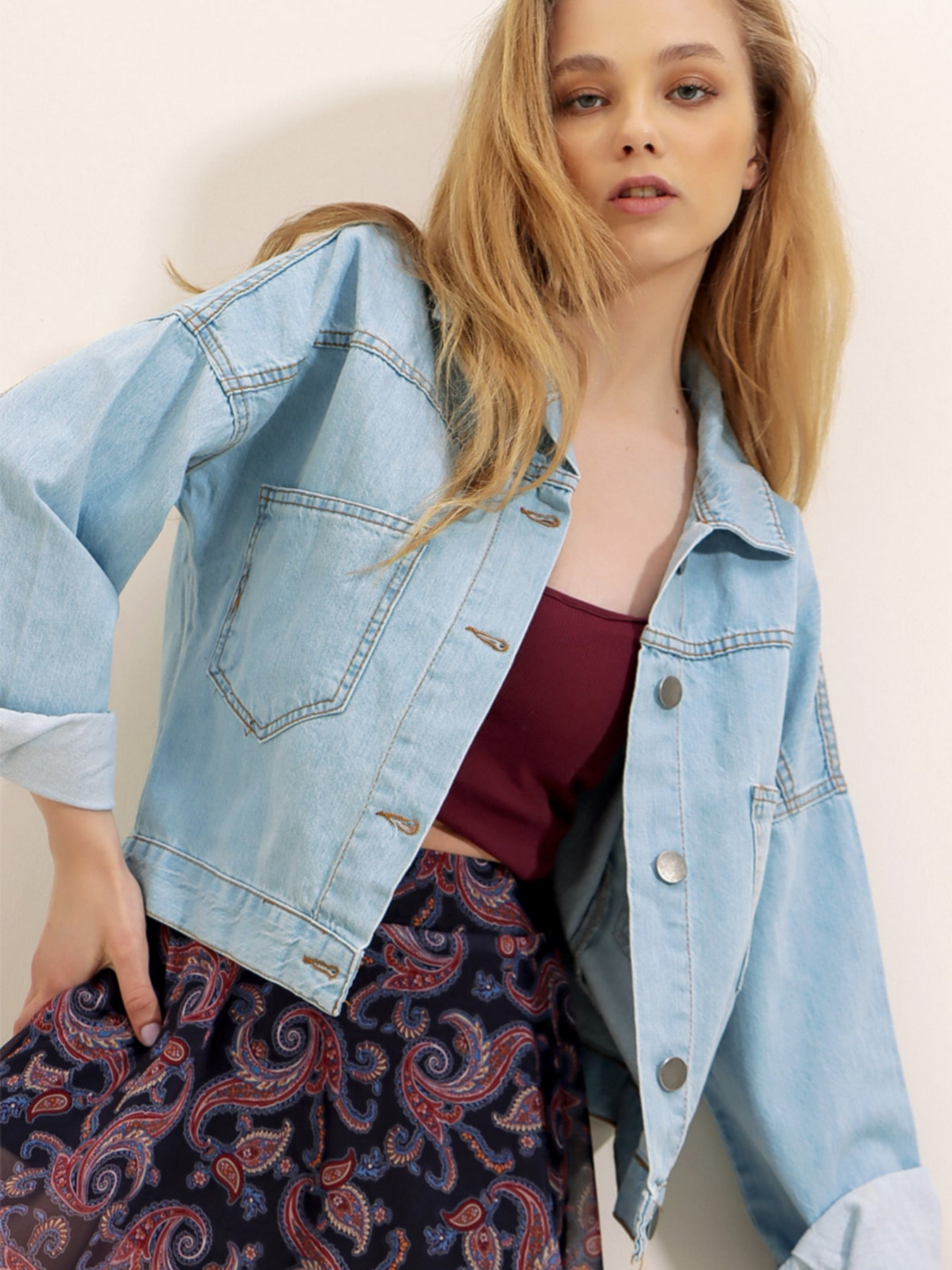 Джинсова куртка Trend Alacati Stili модель ALC-X3631-RV/Buz Mavi Фото