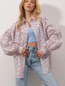 Рубашка Trend Alacati Stili модель ALC-X9948/Beyaz Pembe Фото