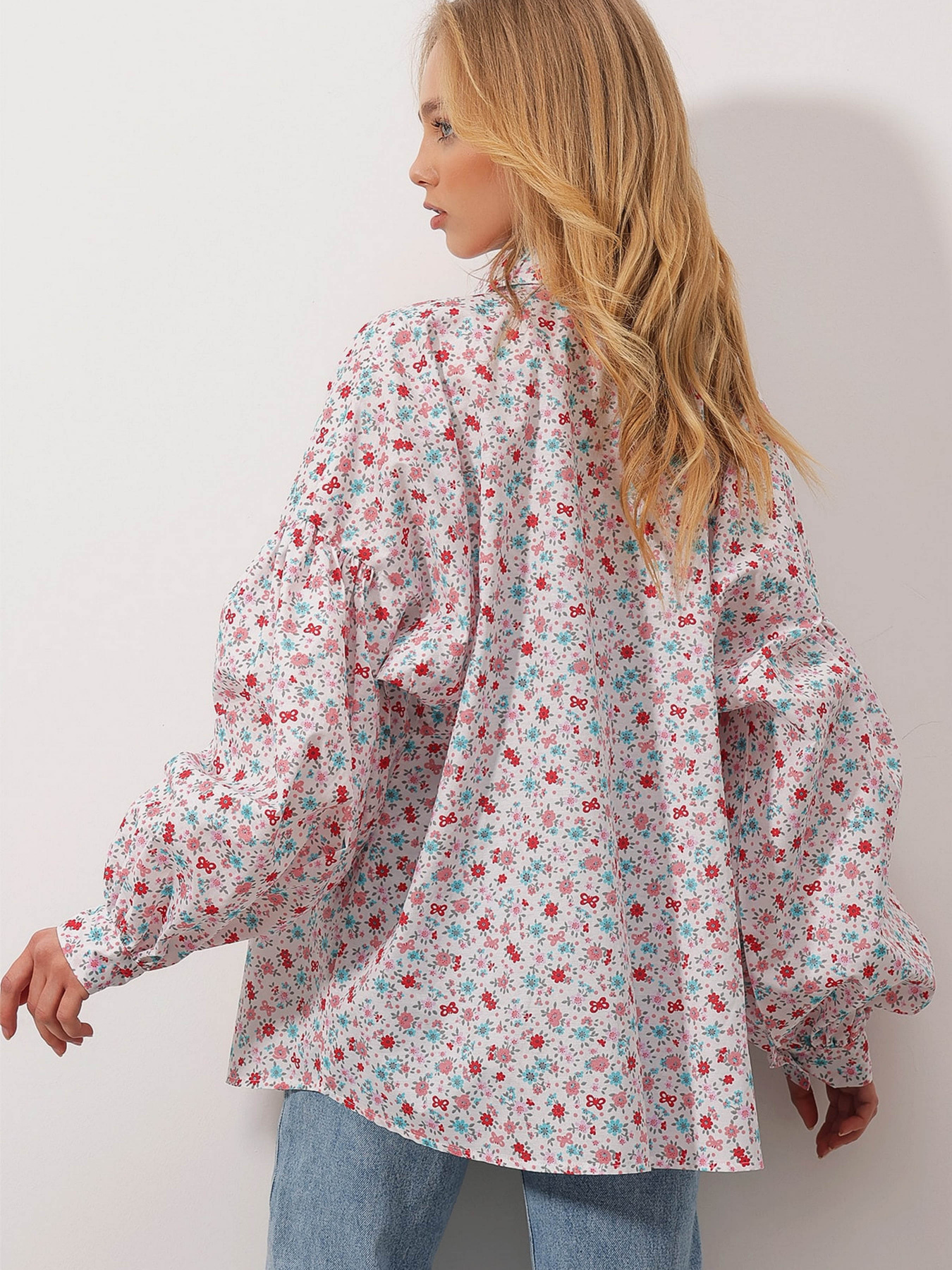 Рубашка повседневная Trend Alacati Stili модель ALC-X9948/Beyaz Pembe Фото