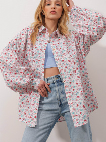 Рубашка повседневная Trend Alacati Stili модель ALC-X9948/Beyaz Pembe Фото