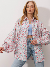 Рубашка повседневная Trend Alacati Stili модель ALC-X9948/Beyaz Pembe Фото