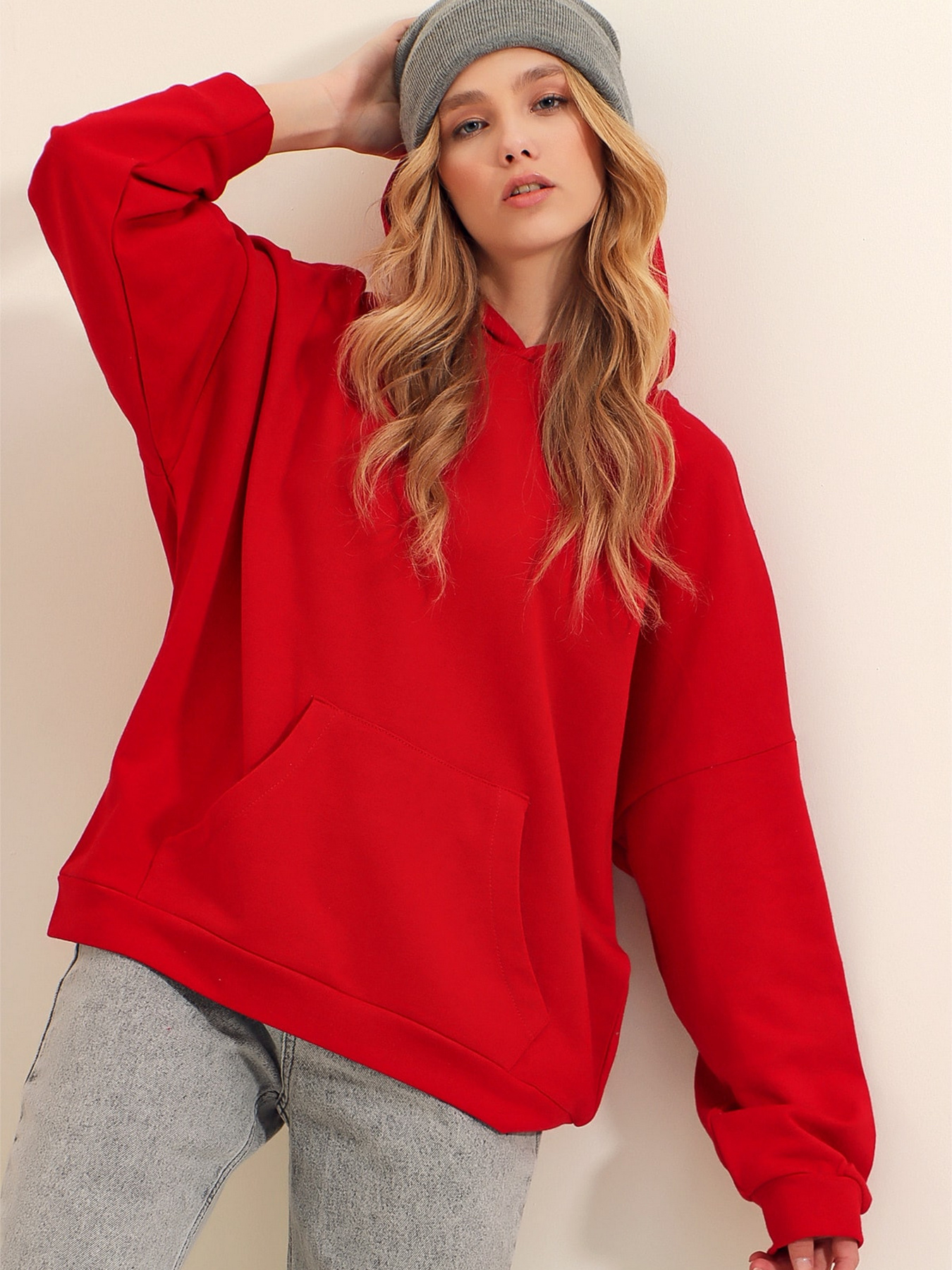 Худи Trend Alacati Stili модель ALC-531-009/KiRMiZi Фото