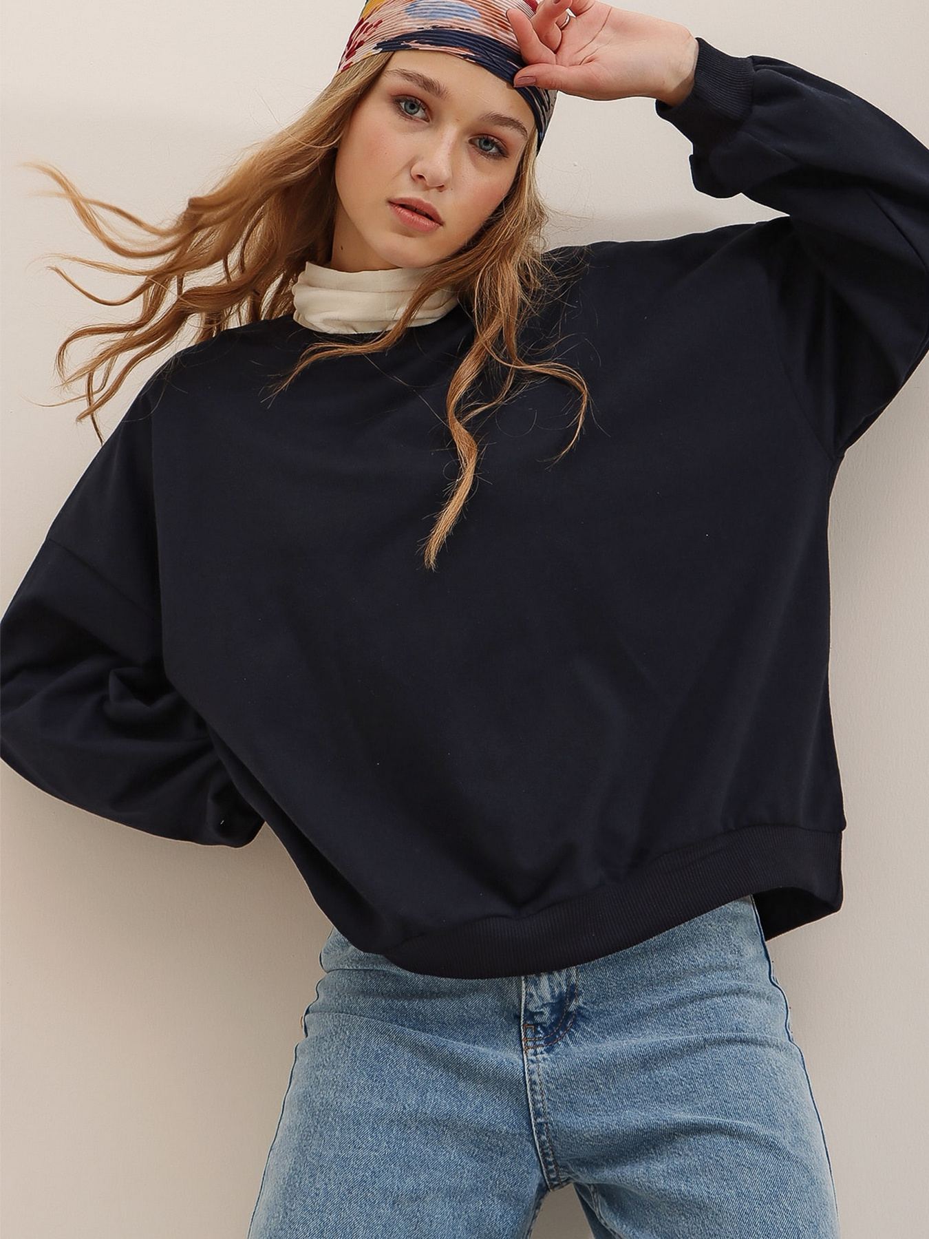 Світшот Trend Alacati Stili модель ALC-669-001/LACiVERT Світшот Trend Alacati Stili модель ALC-669-001/LACiVERT Фото