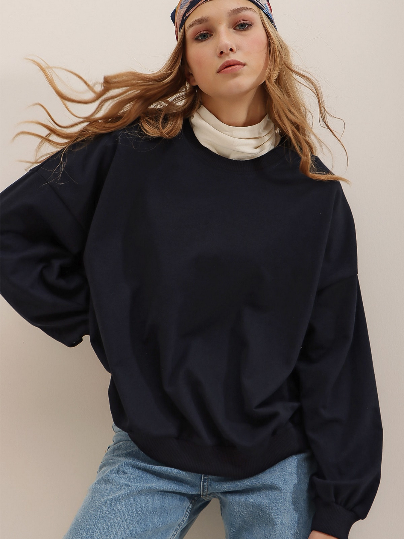 Світшот Trend Alacati Stili модель ALC-669-001/LACiVERT Світшот Trend Alacati Stili модель ALC-669-001/LACiVERT Фото