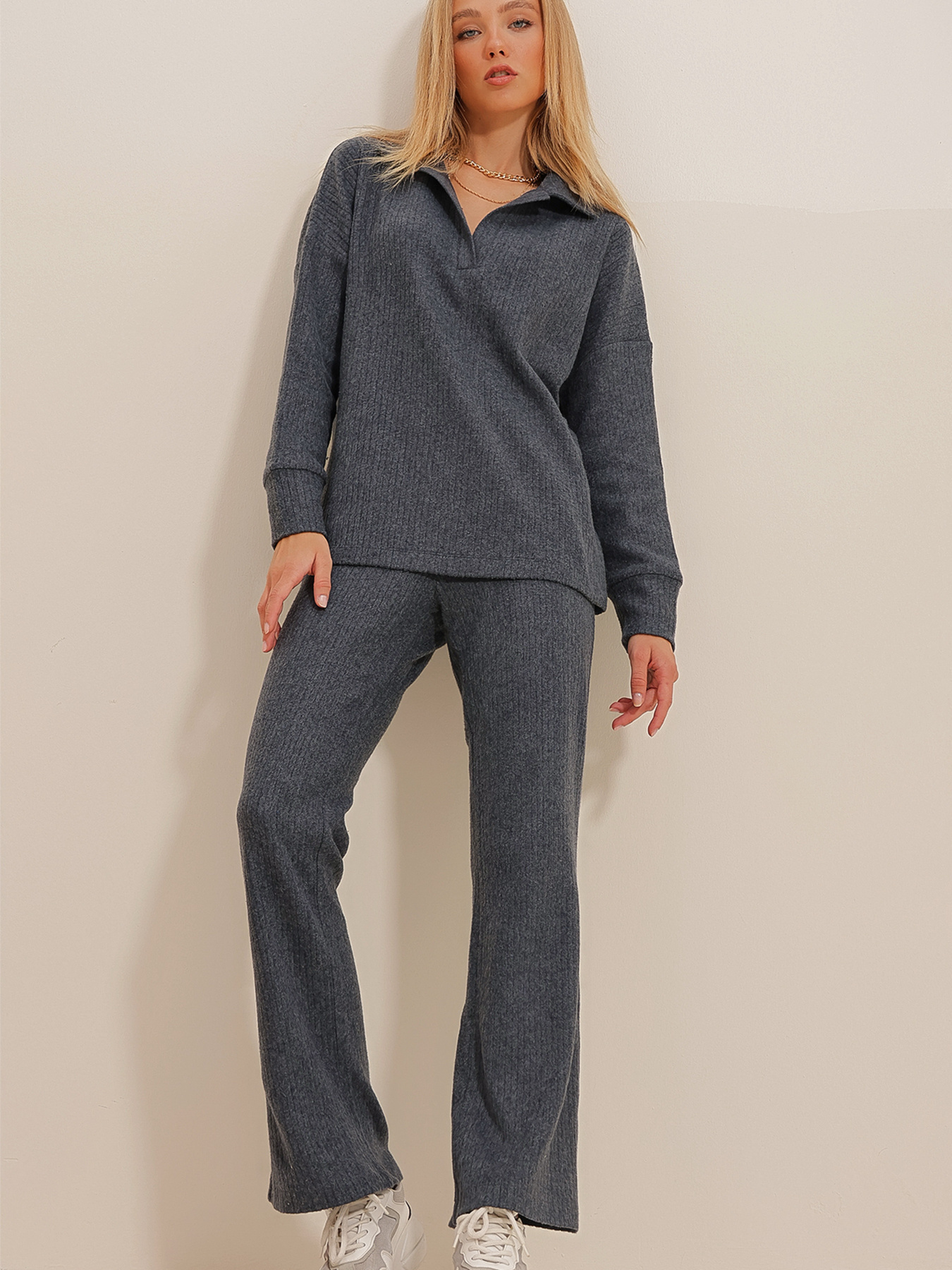 Повсякденний костюм Trend Alacati Stili модель ALC-796-001/Antrasit Фото