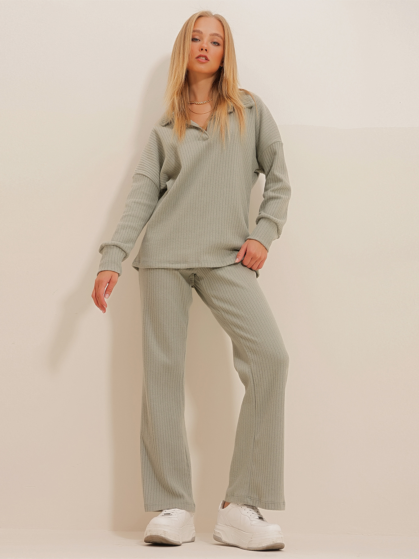 Повсякденний костюм Trend Alacati Stili модель ALC-796-001/Yesil Повсякденний костюм Trend Alacati Stili модель ALC-796-001/Yesil Фото